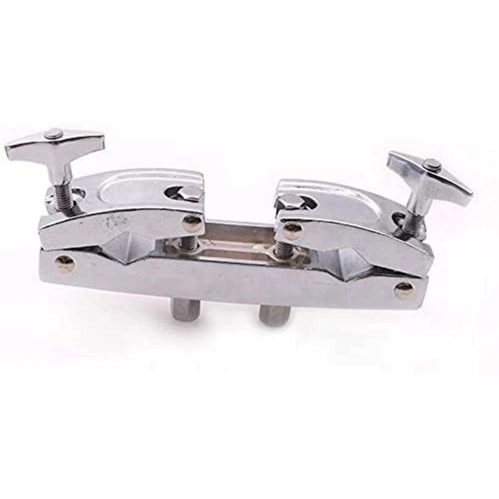 Drum Clamp 2 Hole Silver Multi Clamp Cymbal Stand Mount Holder for Drums Cymbals Musical Parts Cowbell Accessory