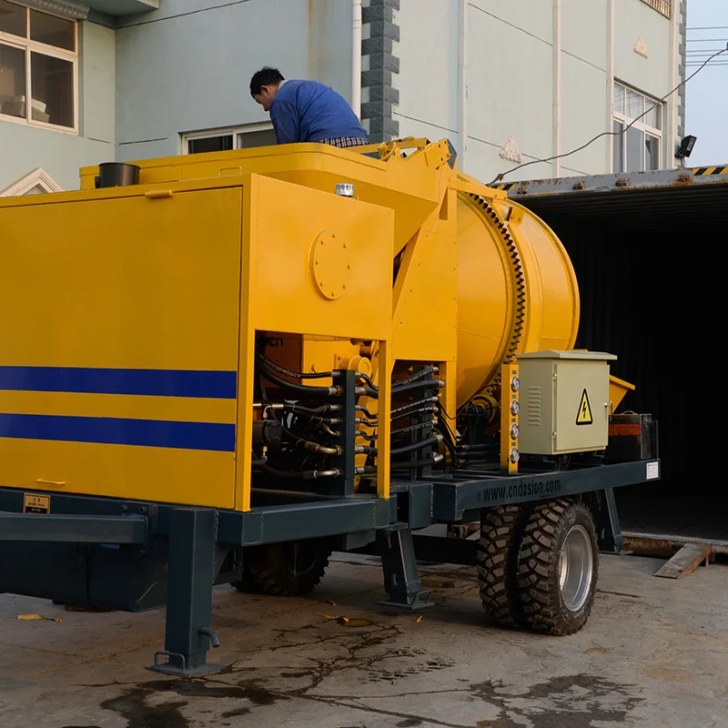 Integrated High Performance Diesel Concrete Pump Mixer Powerful Driven Diesel Mixer With Pump