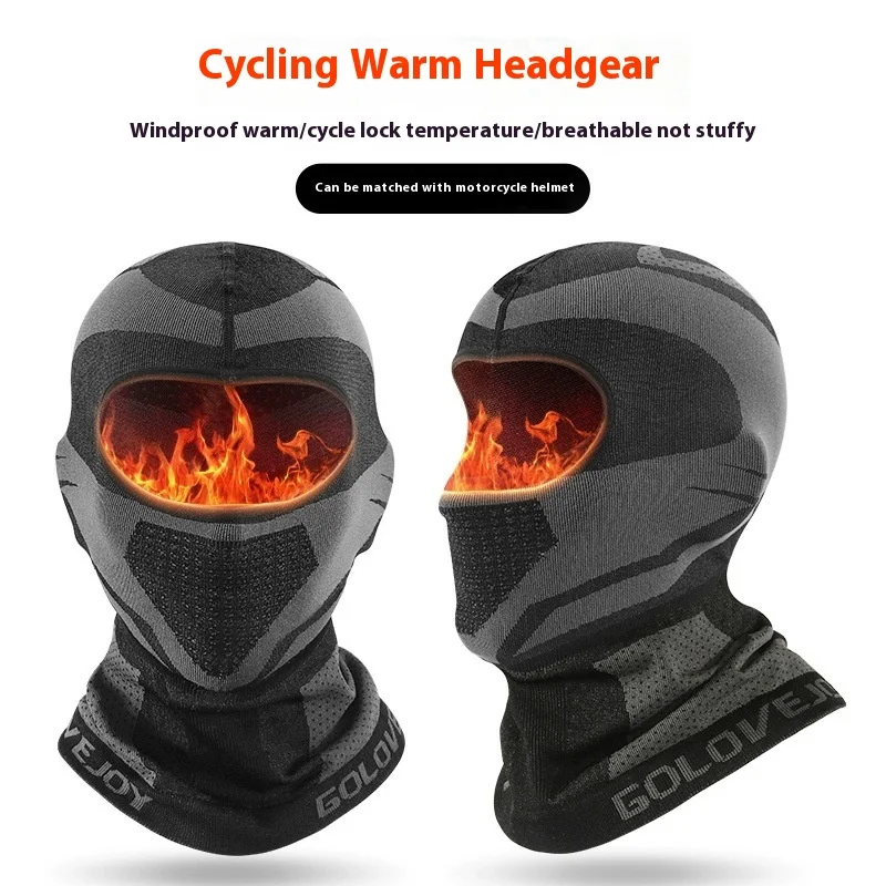 

Winter outdoor cycling mask plus velvet thickened motorcycle helmet lined with ski mountaineering scarf head cover balaclava