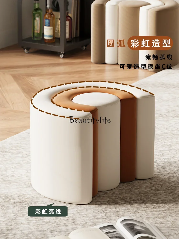 Light luxury shoe change home door cloakroom sofa stool simple designer creative bench