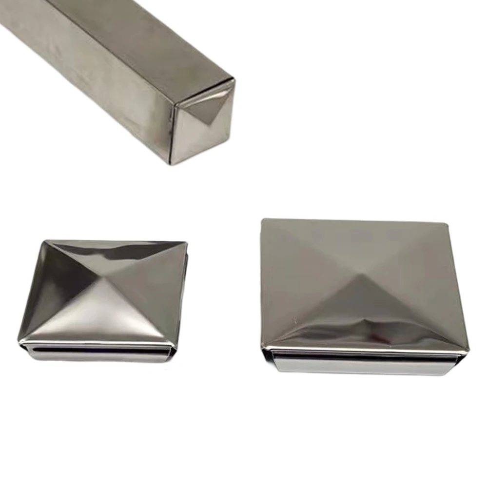 Premium Stainless Steel Pyramid Column Cover - 80mm/100mm Outer Diameter Protects Decks Fences Secure Mounting Providing Posts