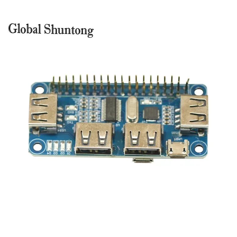 4 porty USB HUB kapelusz dla Raspberry Pi 3/2/Zero W moduł rozszerzeń USB do UART do debugowania szeregowego kompatybilny z USB2.0/1.0