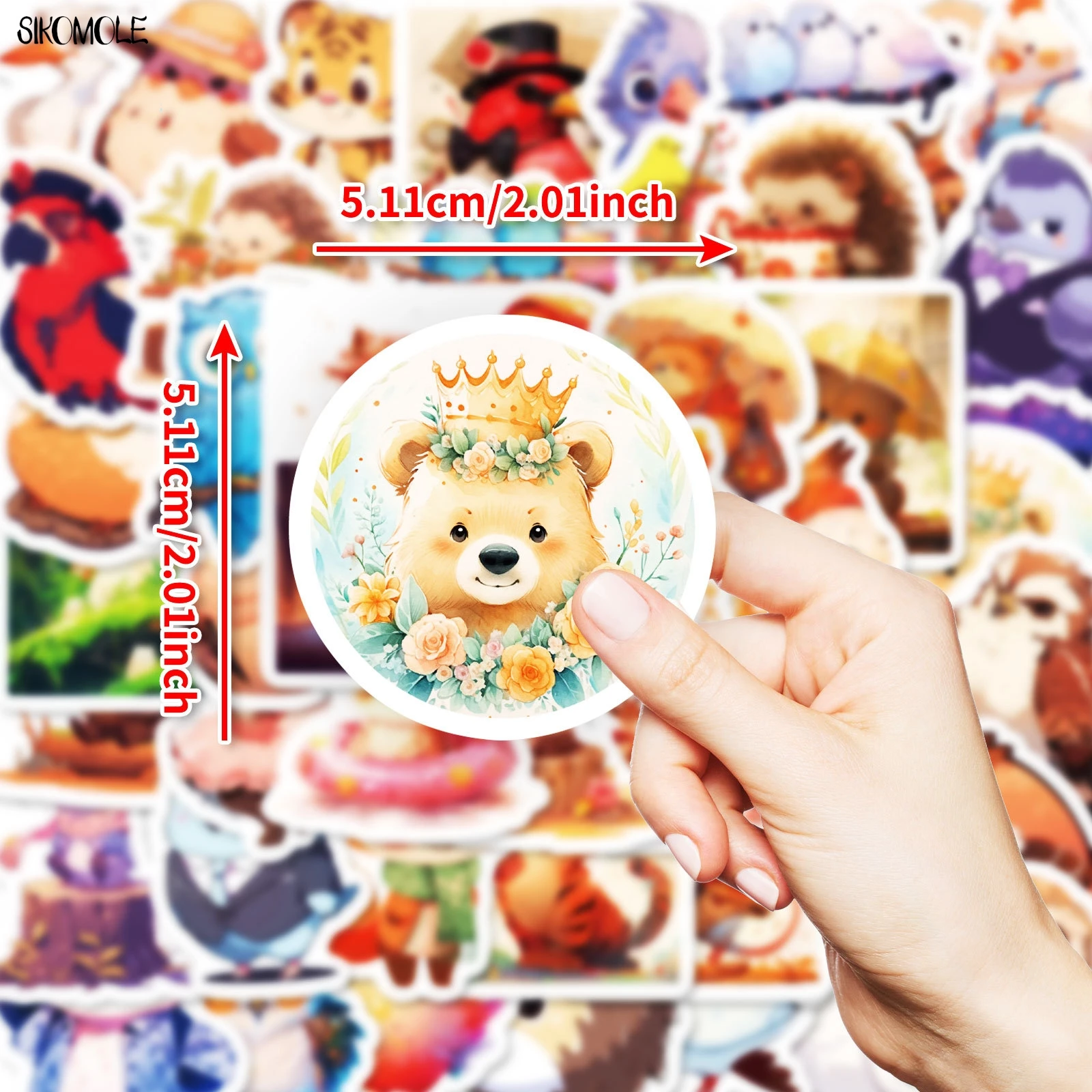 10/30/50PCS Cartoon Fairy Tale Sense Panda Eagle Tiger Animal Stickers Aesthetic Decal Laptop Luggage Scrapbook Graffiti Sticker