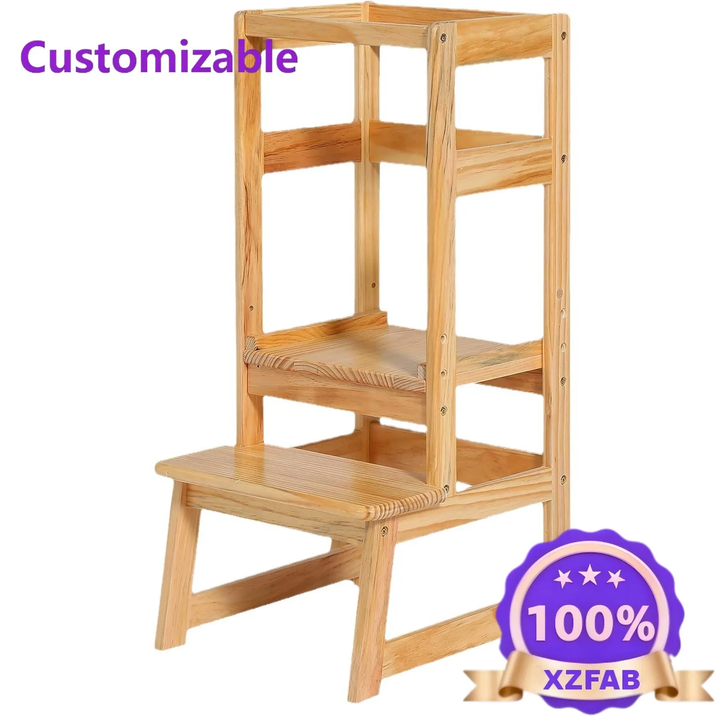 Factory Direct 2026 Adjustable Height Ladder Stool Kids Stand Chair Toddler Tower Suitable for Kitchen and Bathroom Learning Tow