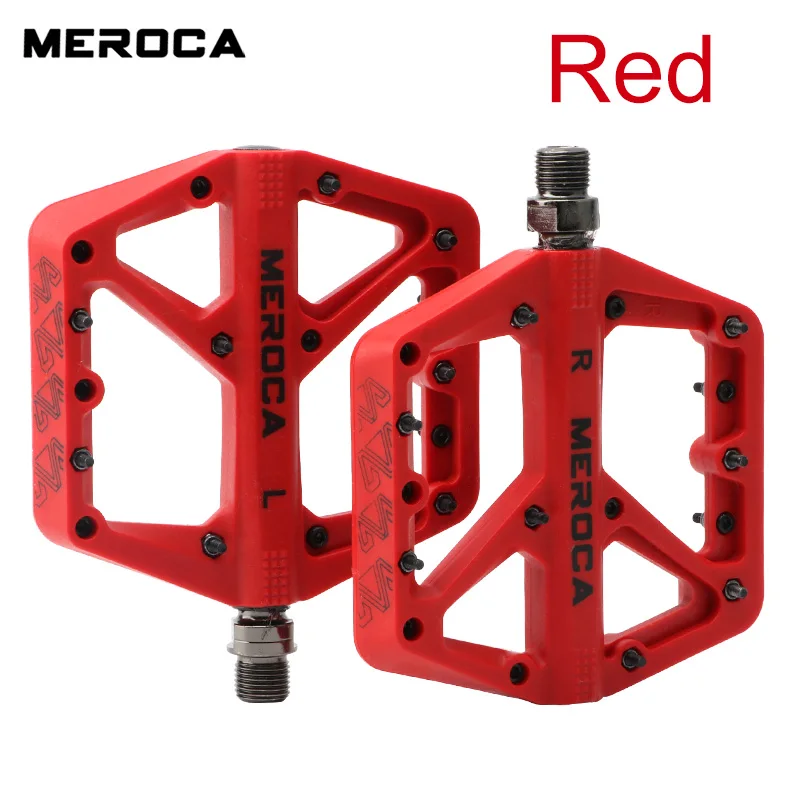 Meroca Bicycle Pedal Mtb Nylon Plastic Platform Bearing Pedal Mountain Bike Flat Footrest Speed Ultralight Vtt Crank Brothers