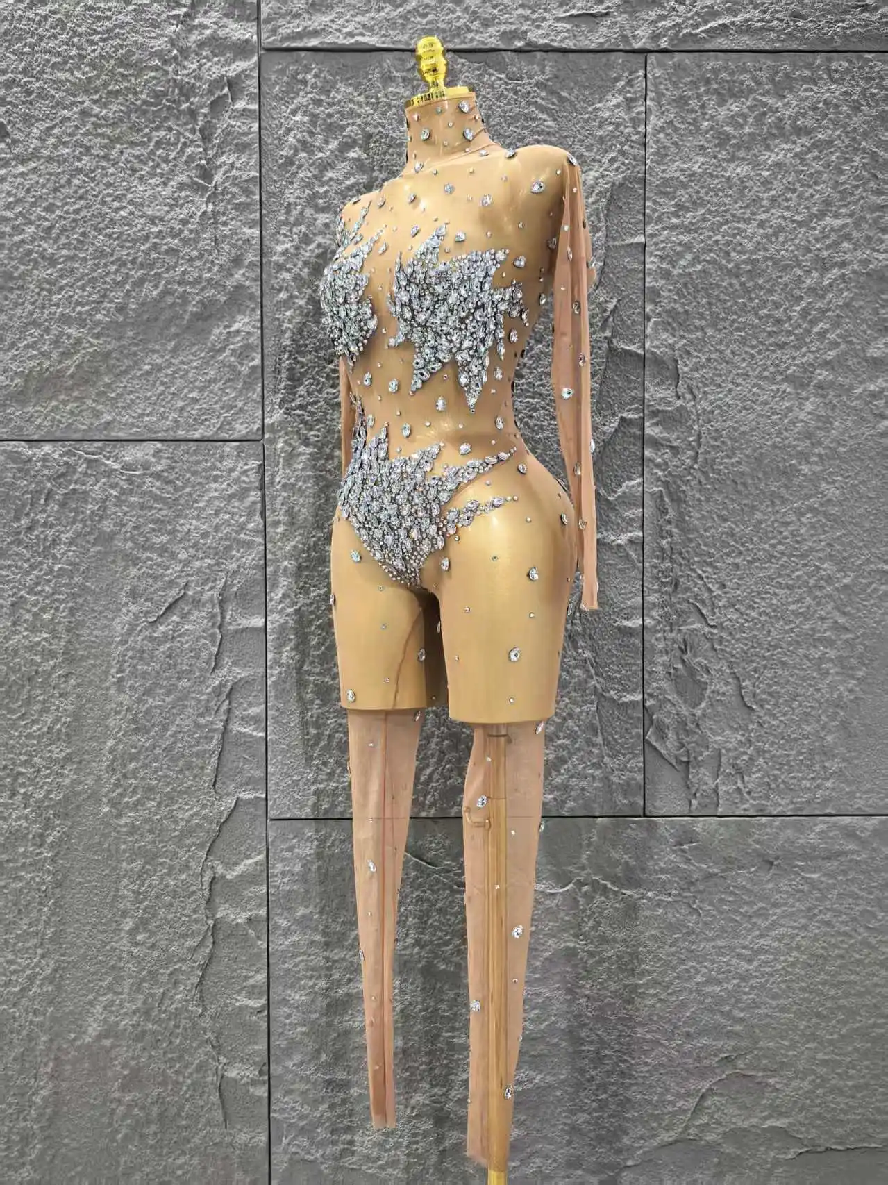 

Luxurious Sparkly Rhinestones Sleeveless Sheath Jumpsuit Women Celebrate Evening Birthday Party Nightclub Dance