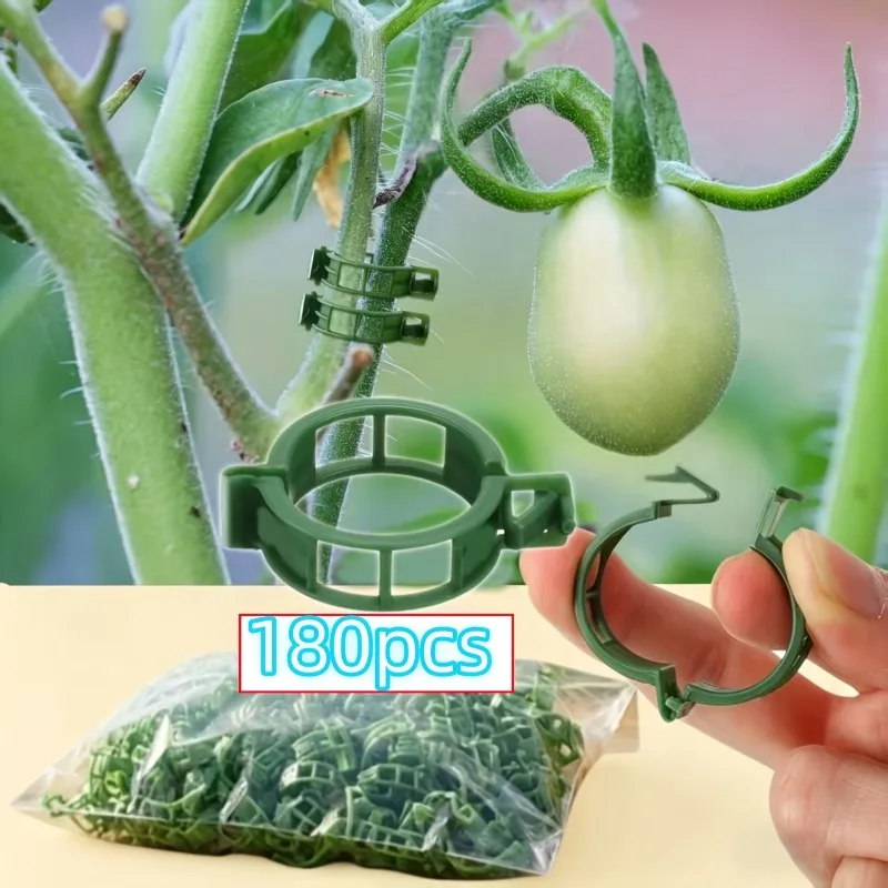 180PCS Tomato Clips for Climbing Plants Plastic Trellis Plant Support Clips Garden Reusable for Supporting Tomato Vine Plants
