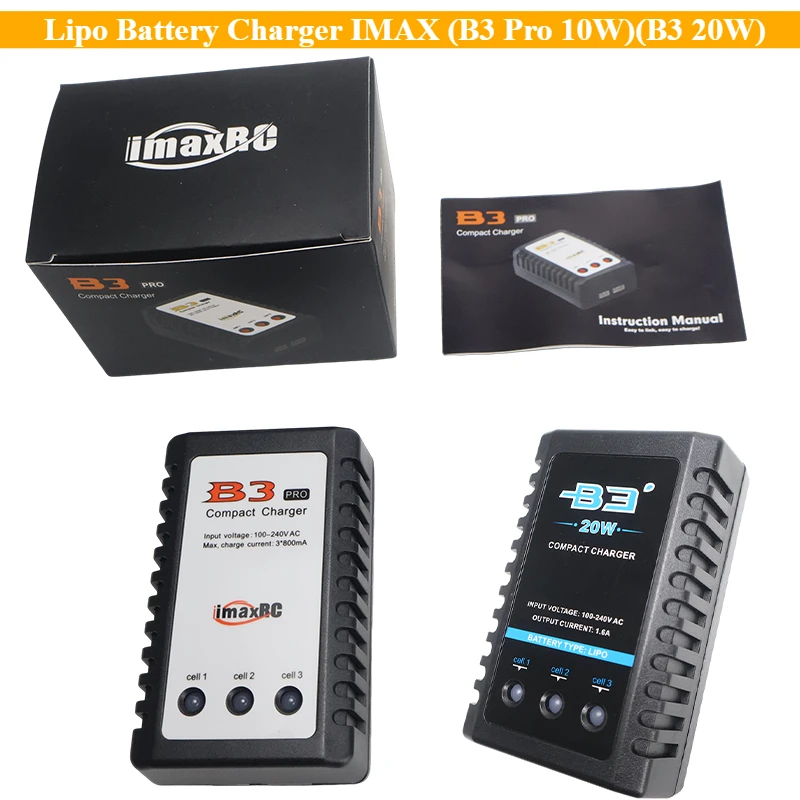 Lipo Battery Charger IMAX (B3 Pro 10W)(B3 20W)7.4V 11.1V 2S 3S 110-240V Lipo Power Supply Charger EU/US Plug for RC Model Toy