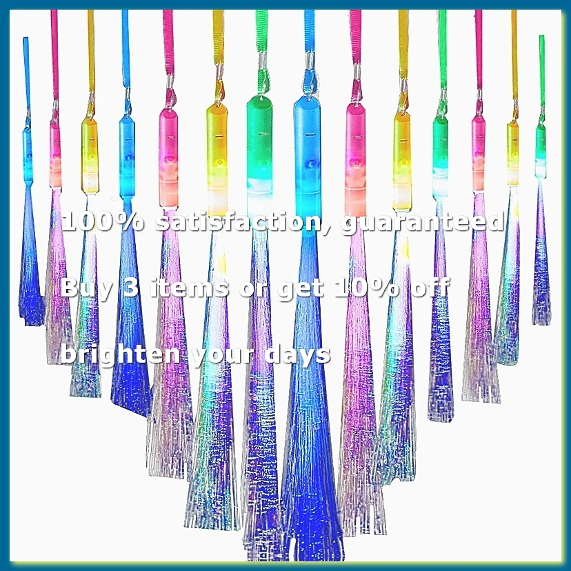 ●24 PCS Glow Fiber Sticks LED Light Wand Fiber Optic Flashing Sticks for Wedding Halloween Christmas