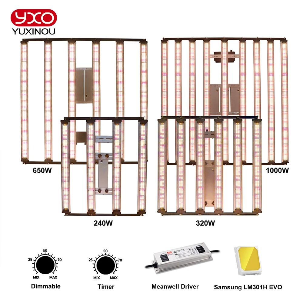 

Balanced PPFD 480W Sam-sung Lm301h Evo LED Grow Light Bar 4-side Light Emitting Separate Control UV IR Plant Lights for Indoor