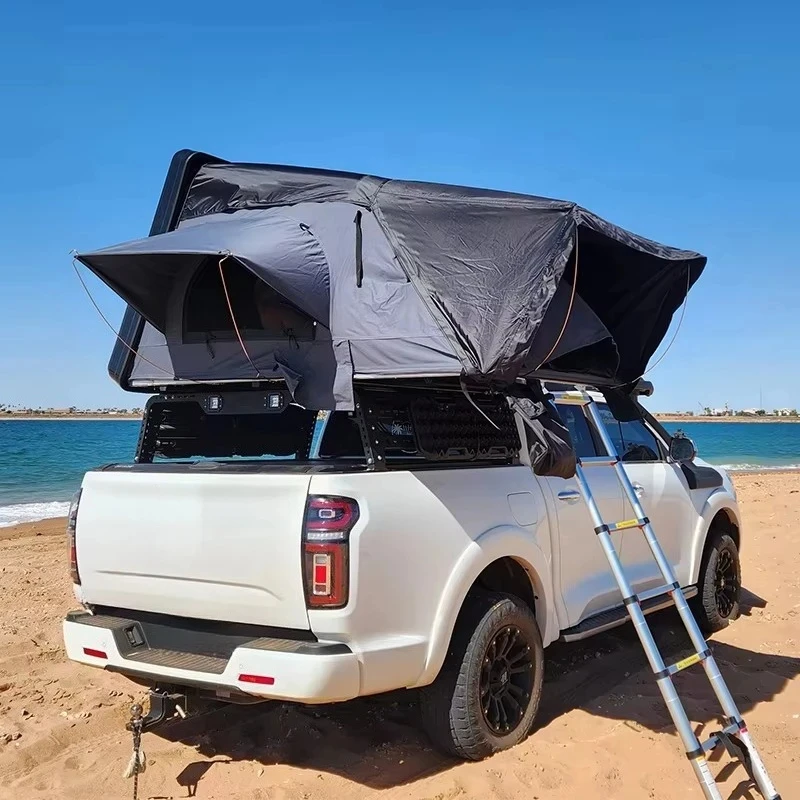 Extra Large 3-4 Persons Waterproof Hard Shell Car Roof Top Tent Outdoor Folding Camping Truck Tent With Change Room