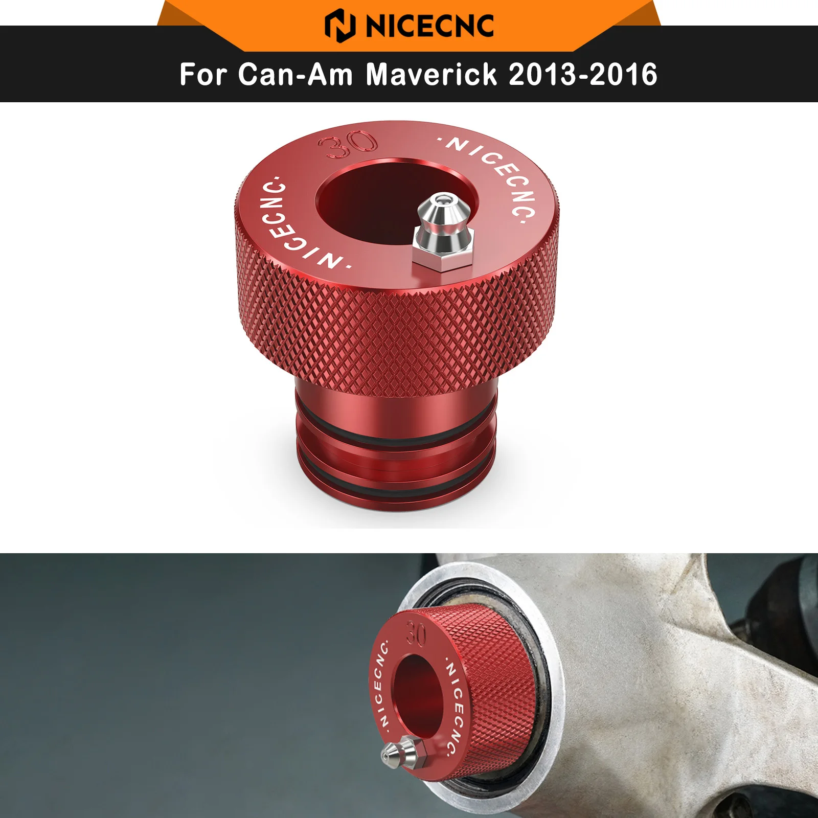 NICECNC For Can-Am Maverick 2013-2016 30MM Wheel Bearing Greaser Tool Aluminum For Can-Am Commander Renegade Outlander Defende