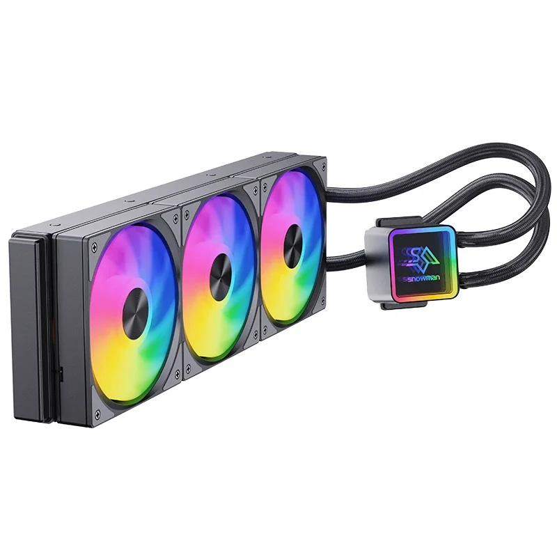 Ultra quiet 360mm RGB CPU water cooler, high-performance aluminum gaming PC liquid cooler