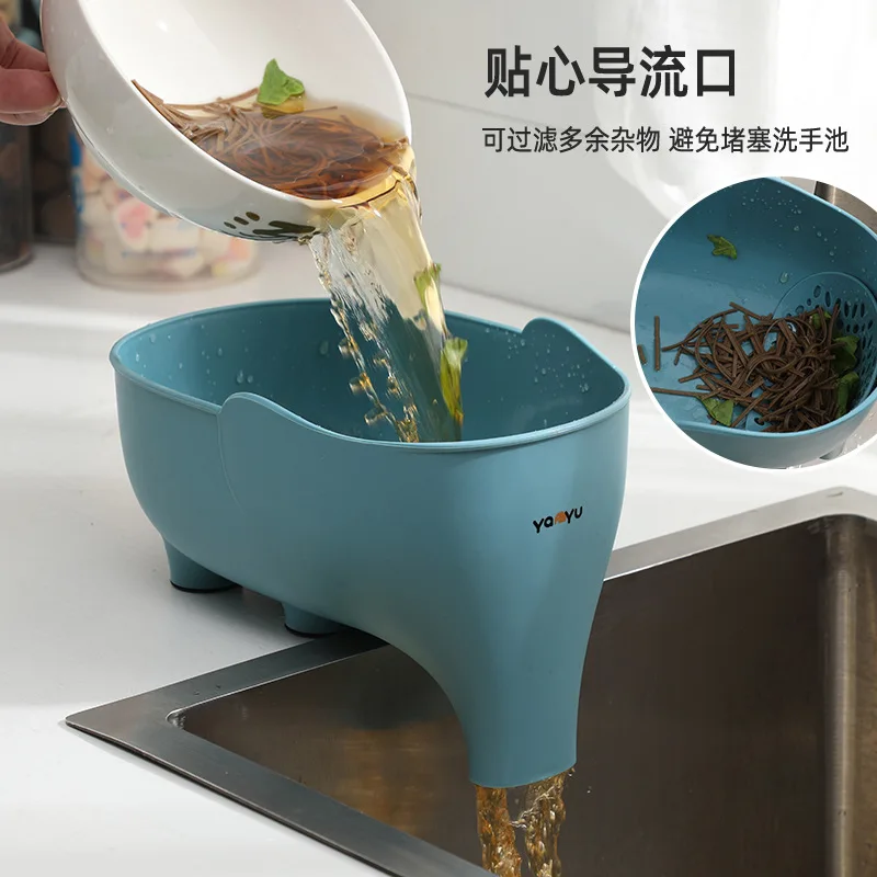 

Sink Strainer Elephant Sculpt Leftover Drain Basket Fruit and Vegetable Washing Basket Hanging Drainer Rack Kitchen Accessories