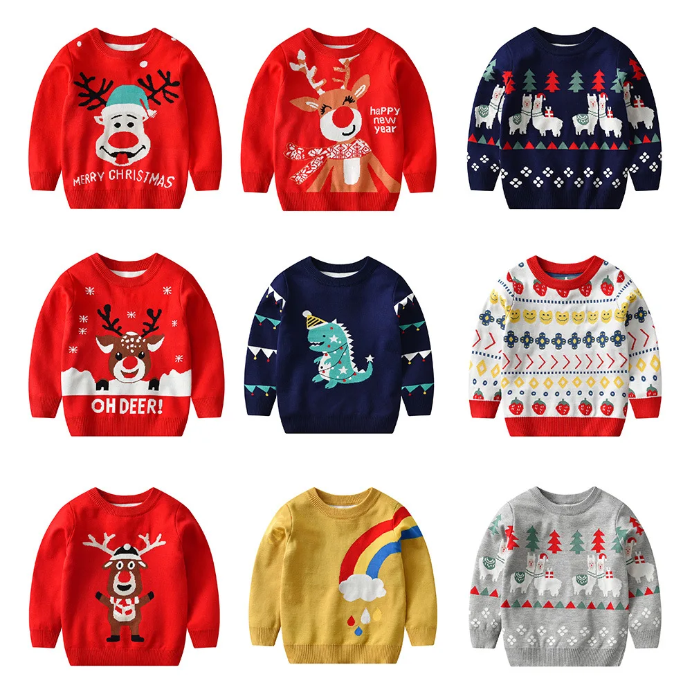 

Cute Christmas Sweaters for Boys Toddler Baby Girls Pullover Cotton Winter Children's Clothes