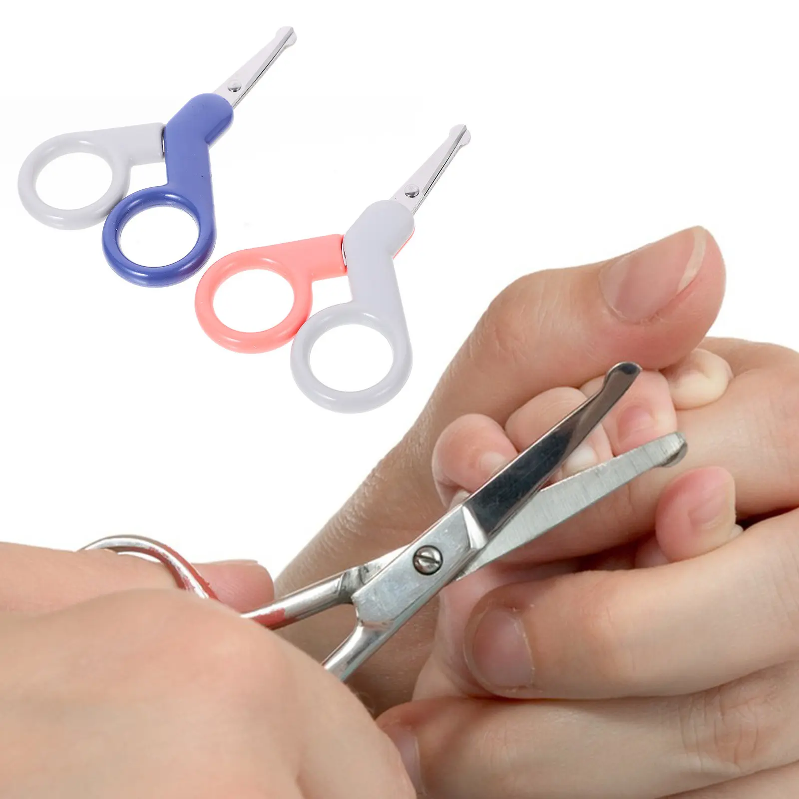 

2Pcs Baby Nail Clippers Set High Quality ABS Stainless Steel Round Tip Safety Design Ergonomic Handle Newborn Infant Toenail