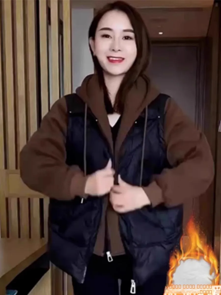 

Женская утепленная хлопковая куртка на молнии в корейском стиле, повседневная, свободного кроя, модная верхняя одежда для города