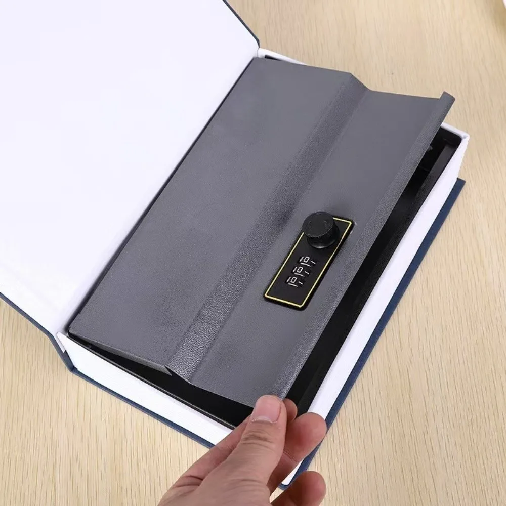 

Metal Book Money Box Simulation Hollow Book Piggy Bank with Lock Combination Lock Cash Coin Storage Box Jewelry Safe