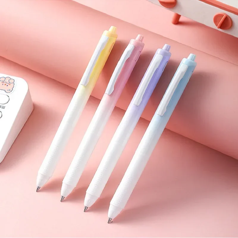 Rainbow Quick-Drying Gel Pen Bullet Water-Resistant Macaron Cute Gradient Color Gel Pen 2024 Office Accessories Cute Stationery