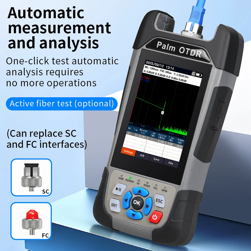 COMPTYCO KP600 OTDR Multi-functional Touch Screen Optical Time Domain Reflectometer Fiber Optic Cable Tester Built-in OPM VFL LS