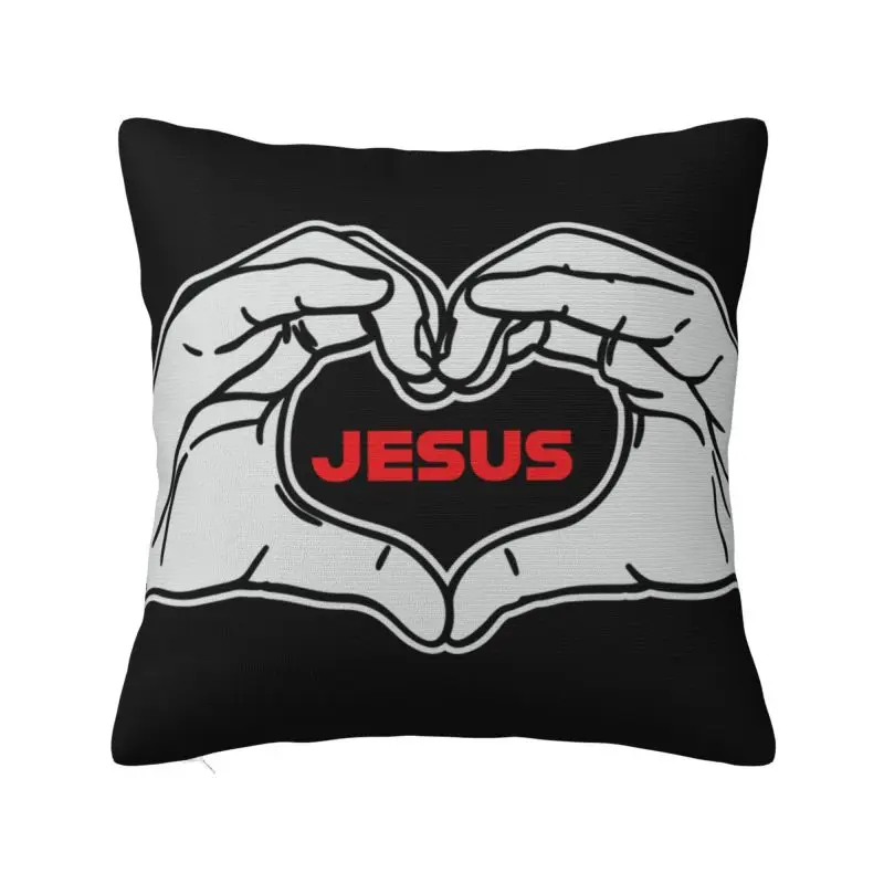 Nordic Jesus Love Hand Gesture Sofa Cushion Cover Velvet Pillow Case Decoration