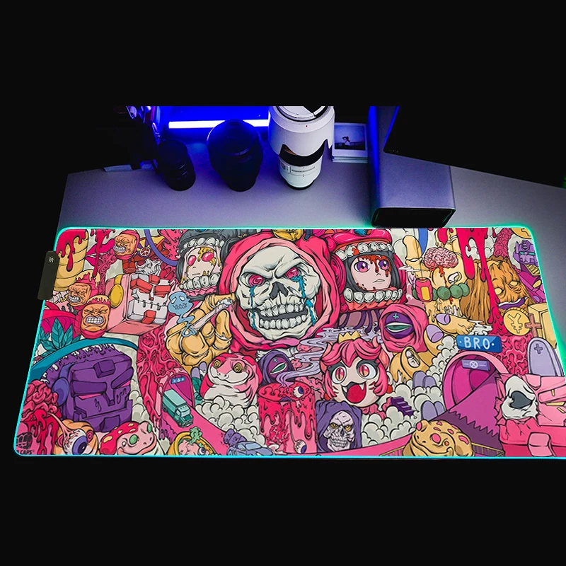 

Pink Kawaii Computer Mouse Pad RGB Gaming Mousepad Abstract Large 90x40 MouseMat Gamer XXL Mause Carpet PC Desk Mat keyboard Pad