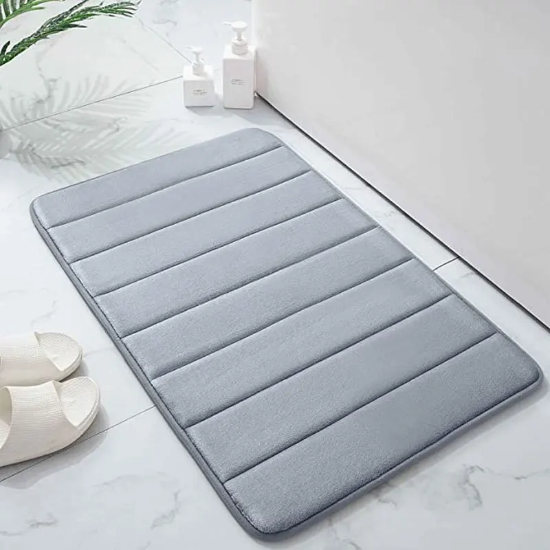 High Quality Soft Memory Sponge Stripe Bathroom Non Slip, Water Absorbent, Machine Washable Floor Bath Mat 40 X 60CM 50 X 80CM