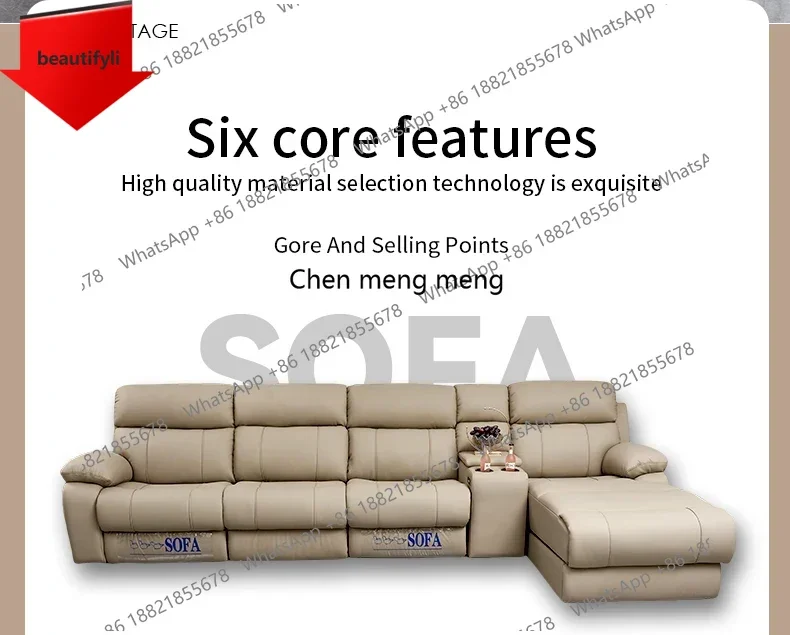 

a16 Luxury Italian living room sofas modular Electric Recliner sofa bed Multi-functional leather home theater sofa l shape furni