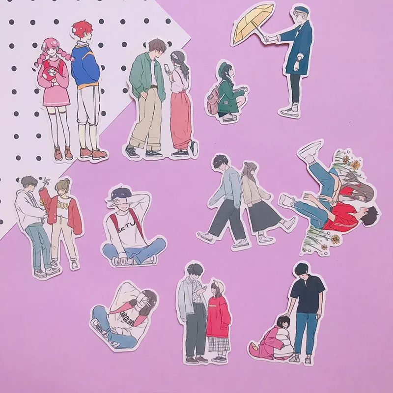 22PCS Lovely couple life  Stickers Crafts And Scrapbooking stickers book Student label Decorative sticker kids toys