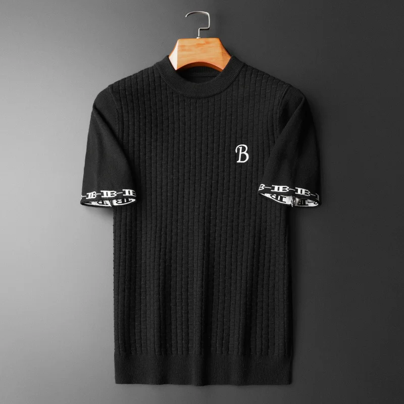 

Зимний утепленный вязаный свитер 2025 года для мужчин: шерстяная кофта с круглым вырезом, универсальный базовый слой, с вышитым логотипом, молодежный стиль