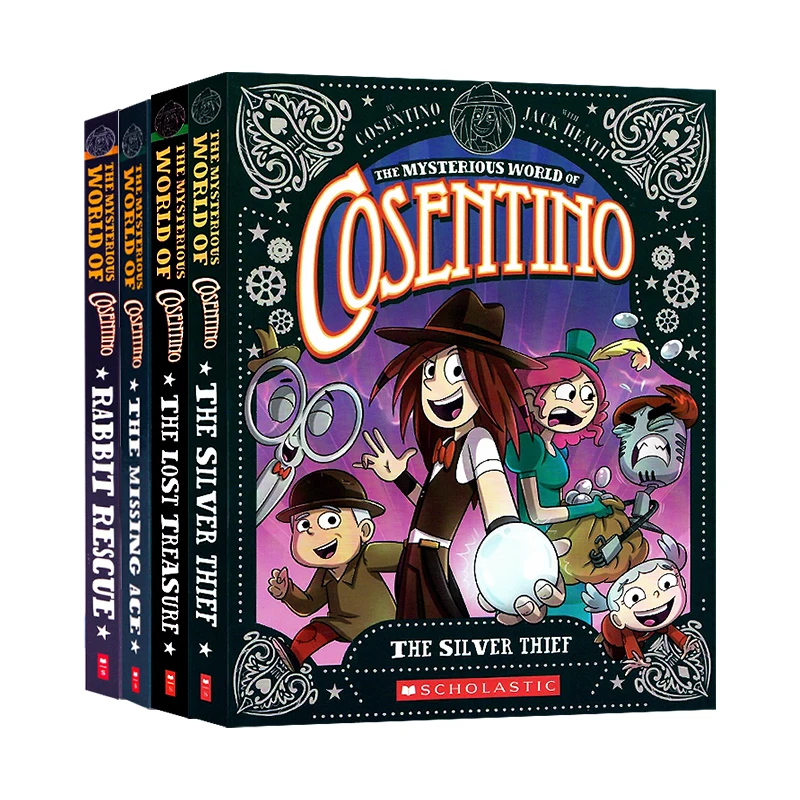 

4 books/set, The Mysterious World of Cosentino, Children's books aged 8 9 10 11 12 English book, Graphic Novels HJ-050