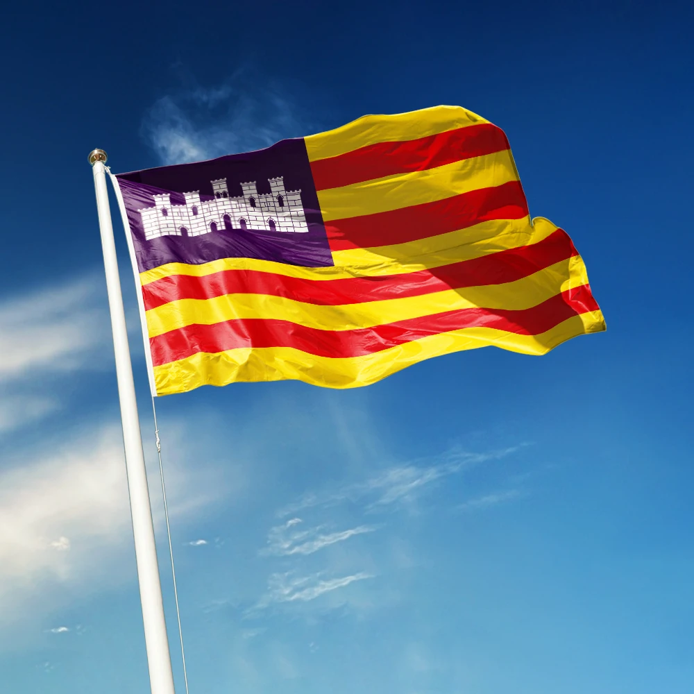 3x5 Ft Balearic Islands Flag Vivid Color and Fade proof a Autonomous communities of Spain Flags Polyester with Brass Grommets