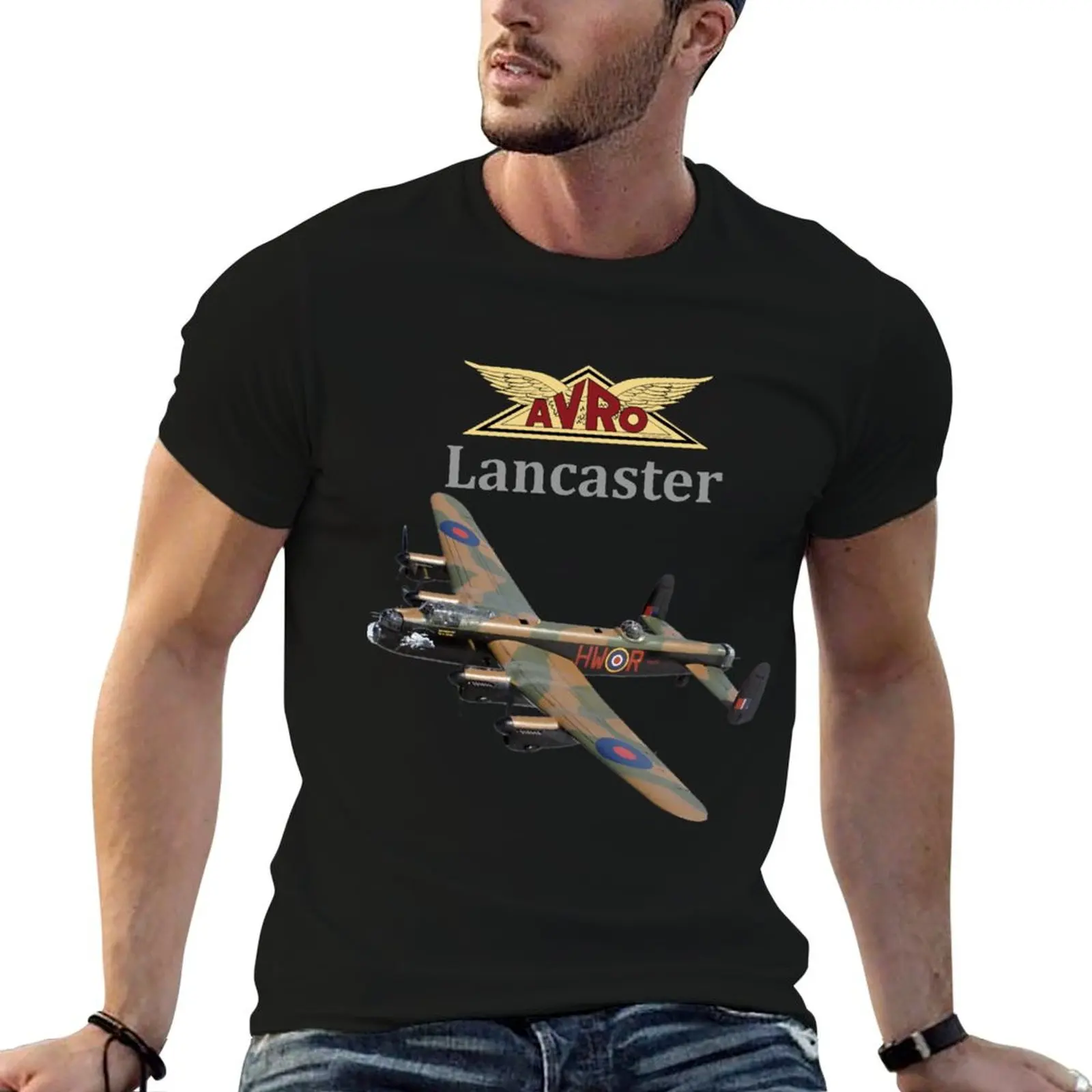 

Avro Lancaster WW2 RAF Bomber T-Shirt vintage graphic tee cute clothes cotton t shirt men