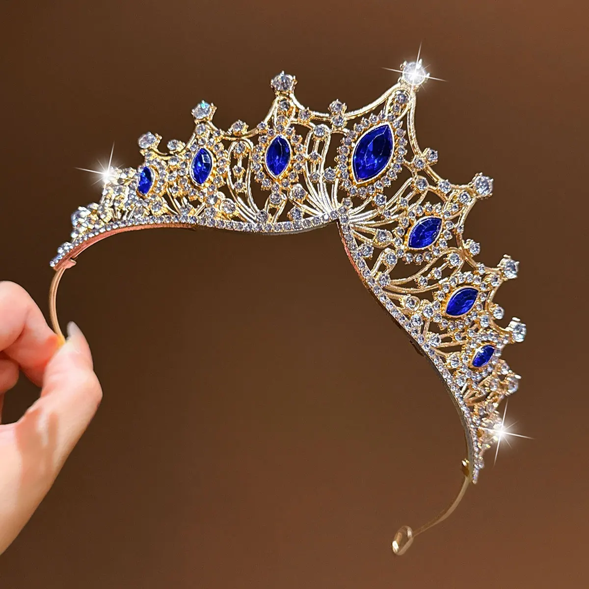 1 royal blue crown minimalist hair headband suitable for birthday party performances