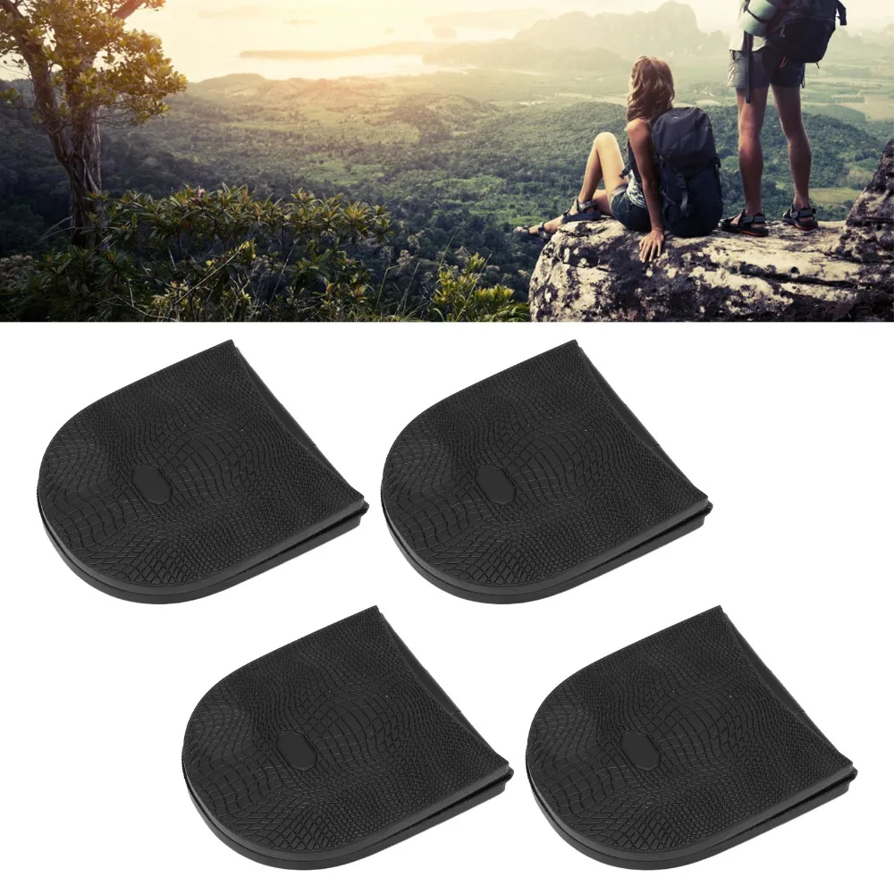 4 Pairs Resilience Rubber Shoe Sole Protector Black Color Non Skid Design Rubber Out Sole Heel Replacement Pads For Sneakers