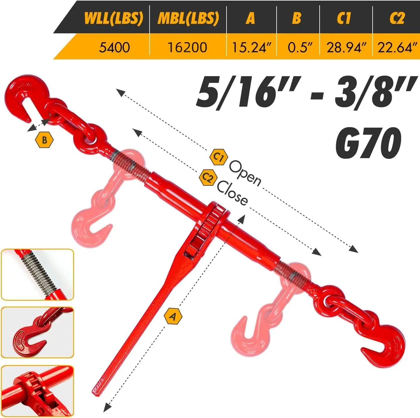 Ratchet Chain Binder 5/16
