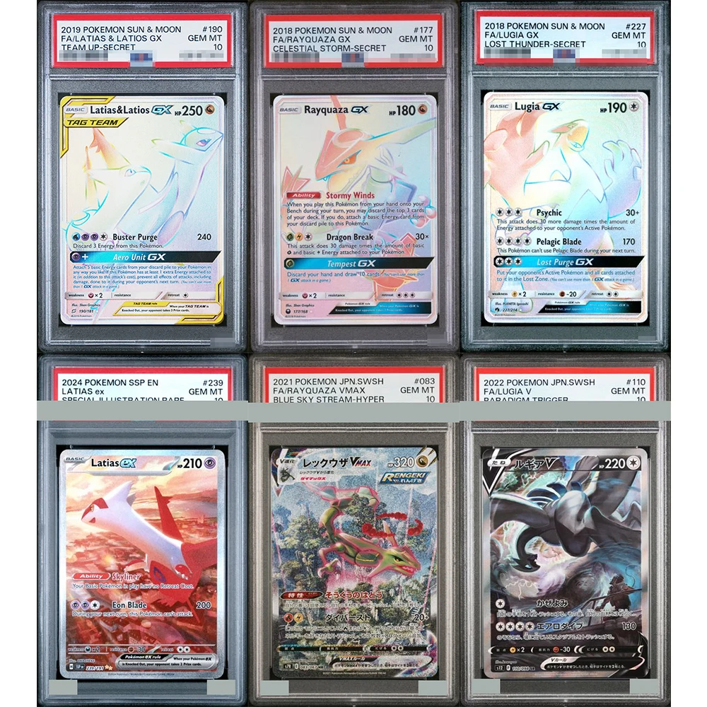 

2018 Ptcg Sun&moon Collection Card Diy Proxy Graded Fa/rayquaza Latias Luagia Gx Celestal Storm-Secret 177/190 Gem Mt10 Card