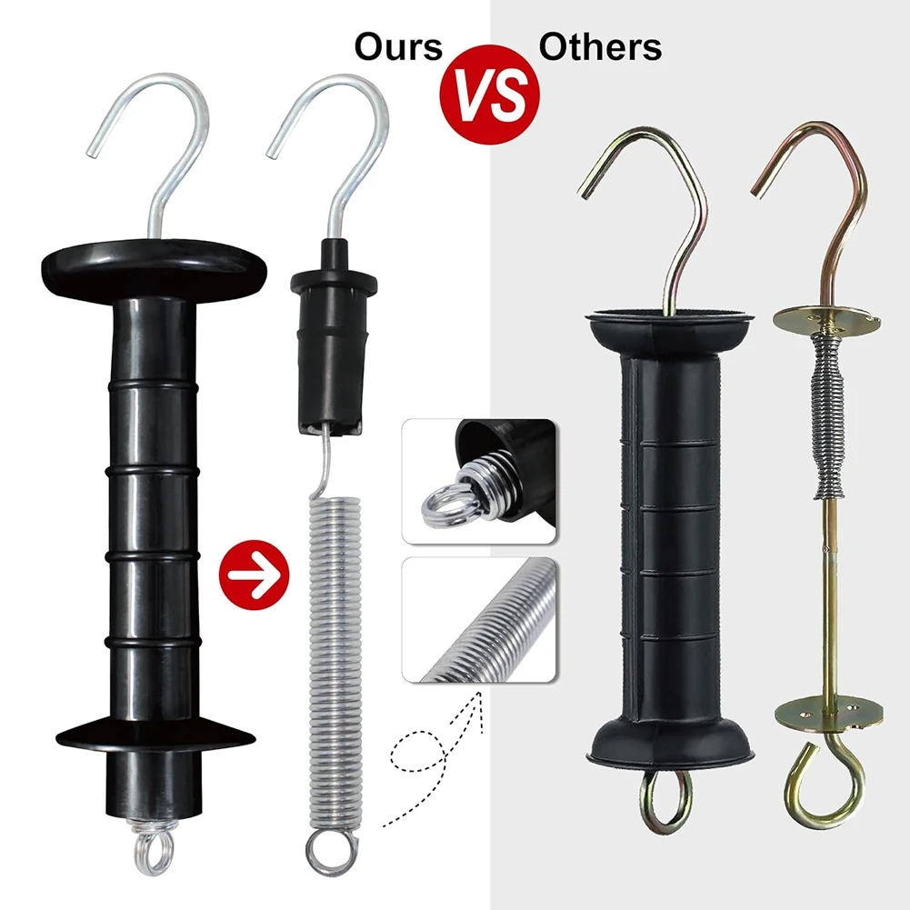 

ABAC-12 Pcs Insulated Fence Plastic Gate Handle Insulated Spring Tension For Pasture Gates Replacement Accessories For Fencing