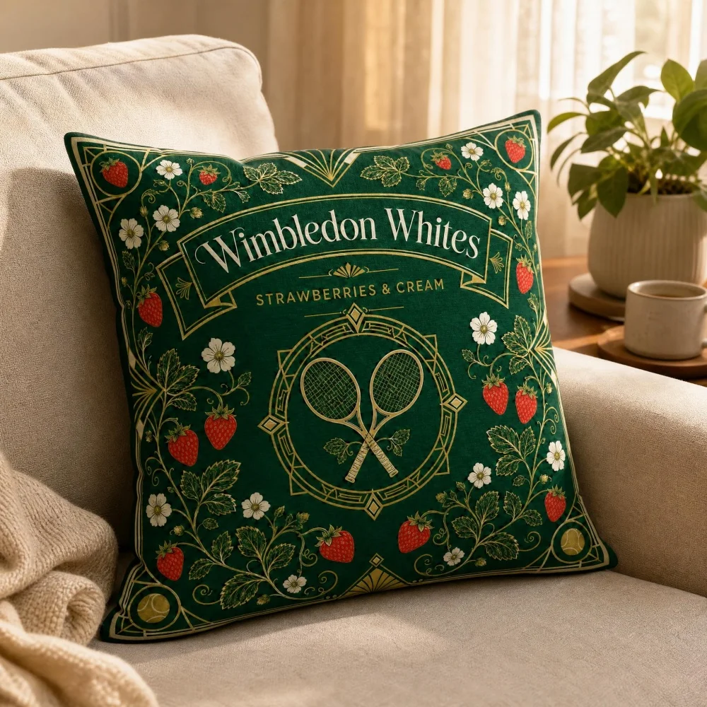 Vintage Strawberry Print Throw Pillow, Retro Strawberries & Cream Square Decorative Cushion Pillow Sports Home Decor Gift
