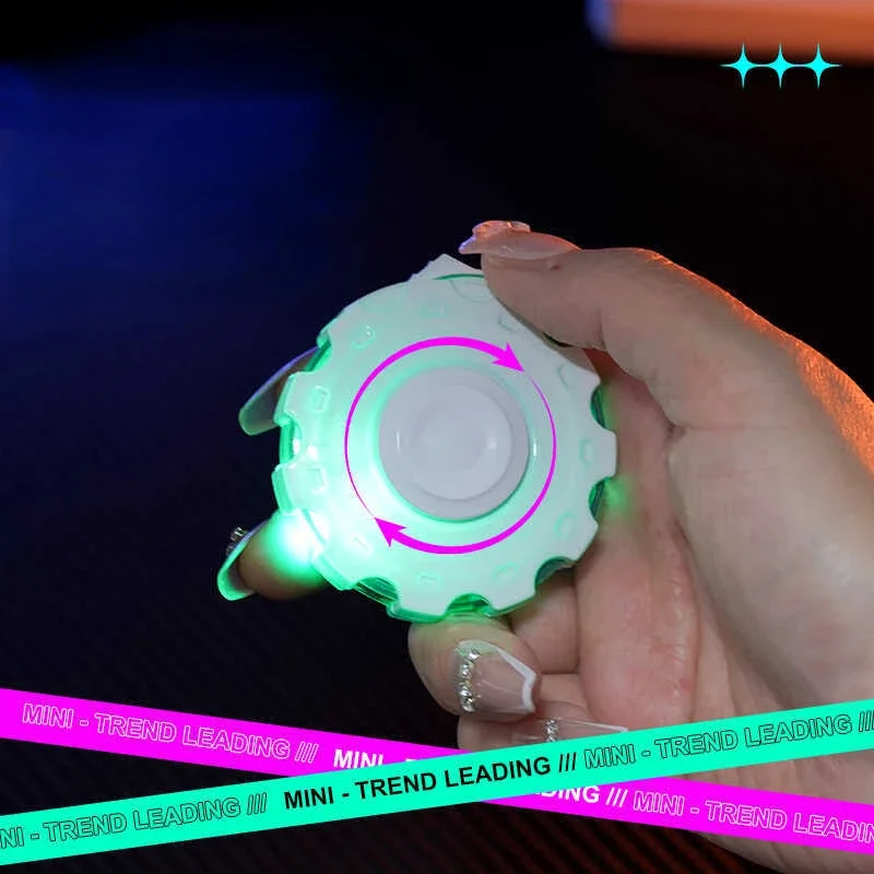 Creative Mecha Fingertip Spinner Windproof Lighter Colorful Flash Bagua Array Luminous Trendy Play Decompression Cool  Men Gifts