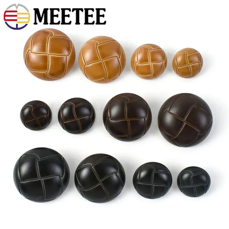 50pcs meetee Plasztikus anyag faux bőrből gomb 15-25mm decorativa Fényűzés Övcsat számára Összevarrás Viharkabát Köntös kabát ruhák kiegészítők