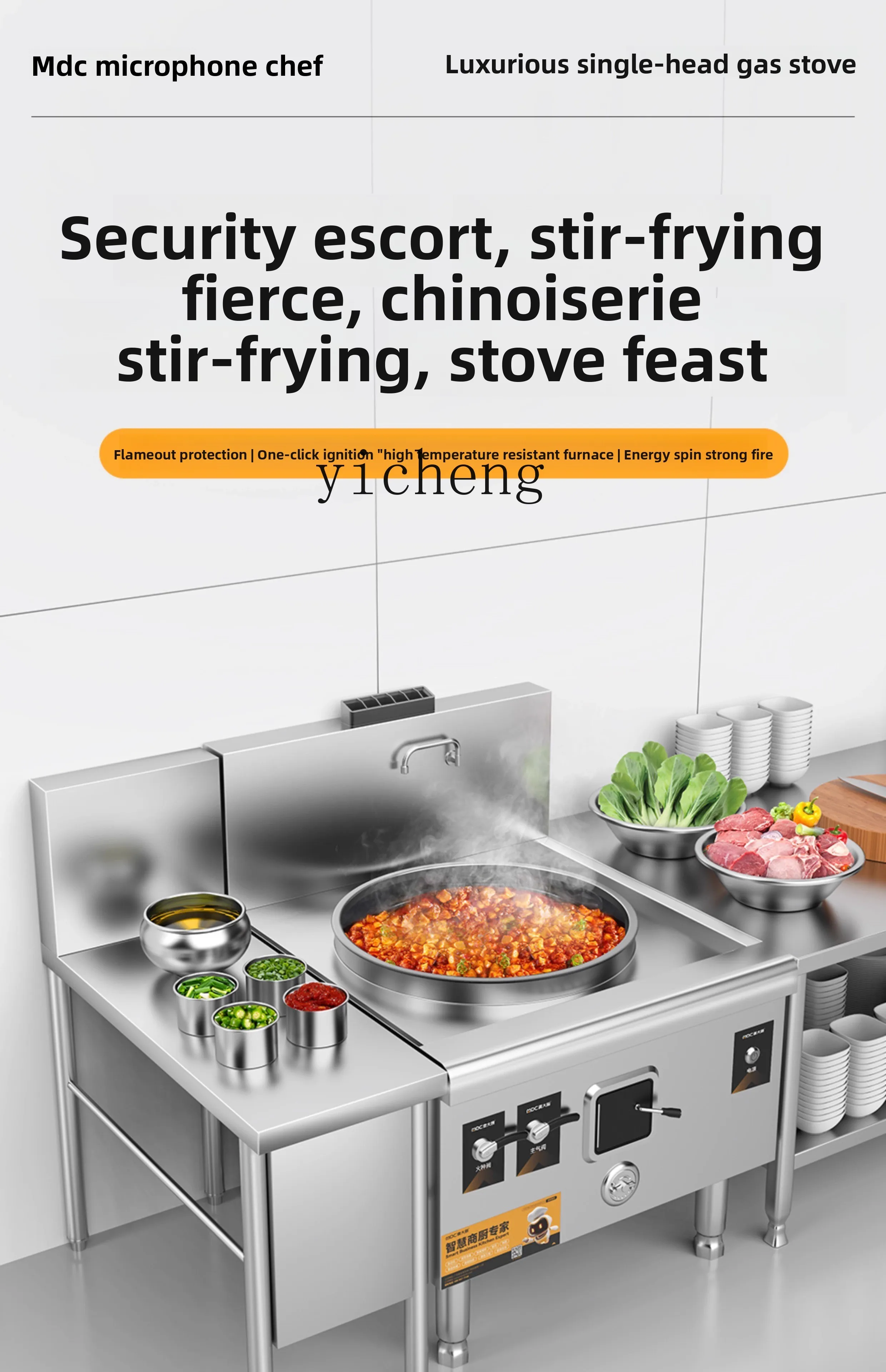 

TQH commercial large pot stove canteen double head school unit canteen liquefied gas natural double head school unit gas