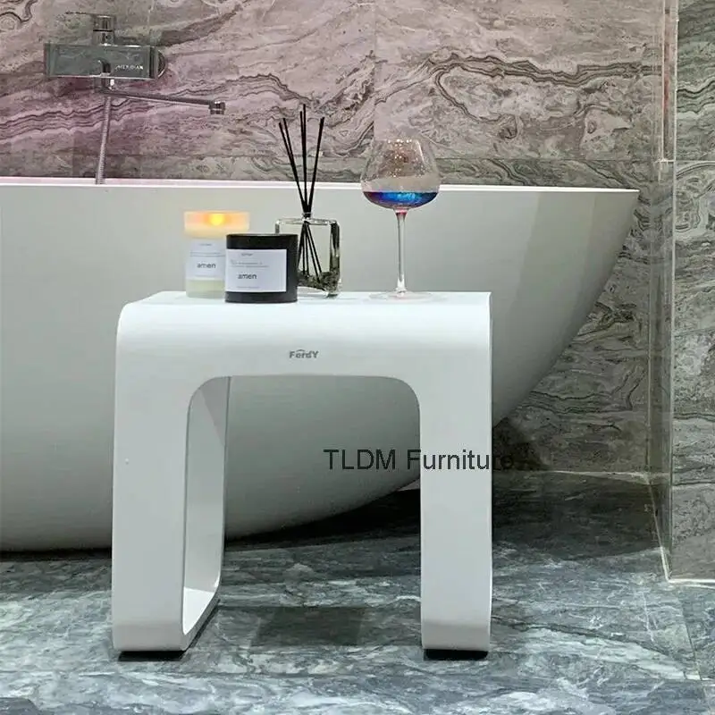 Anti Stone Stool Thickened Square Shoe Changing Aesthetic Value Polymer Slip Bathroom Adult Shower Chair Artificial Wholesale