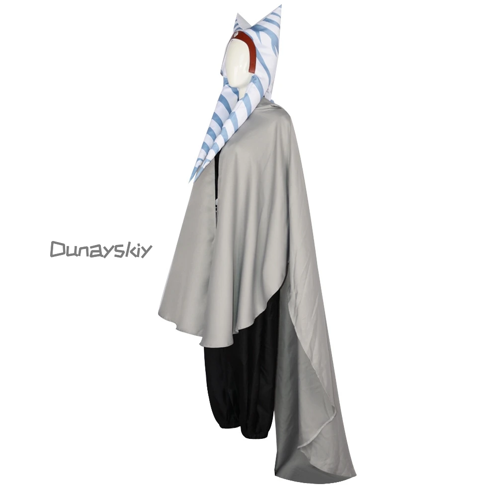 Ahsoka Tano 코스프레 아나킨 공주 유니폼 코트 망토 세트 Ahsoka 복장 할로윈 파티 Cos For Woman Costume