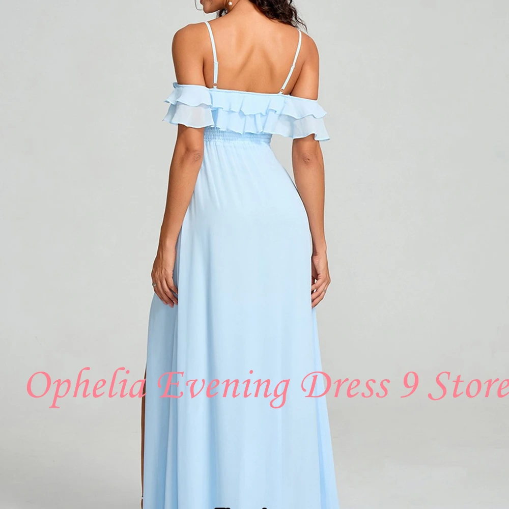 Customized Elegant Jersey Spaghetti Straps Evening Dress Temperament Square Neck A-Line Short Sleeves Special Occasion Gowns