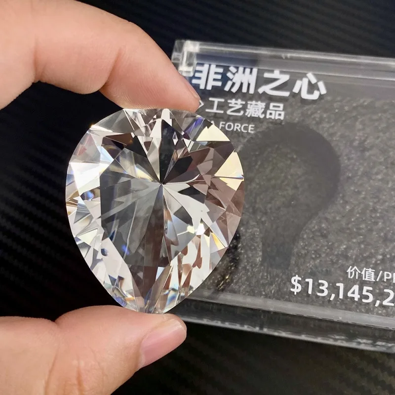 Delta Force Game Crystal Prop K9 Glass Diamond Collectible Pear-Shaped Gem Souvenir with Display Box Cosplay Desk Decor Gift