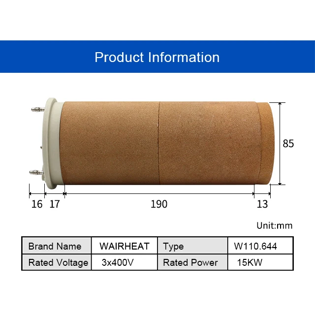 Industrial TYP38C4  110.644 3*400V 15KW Ceramic  Heating element for LE 10000HT Welding Machine on Papercup Pearl Cotton Making