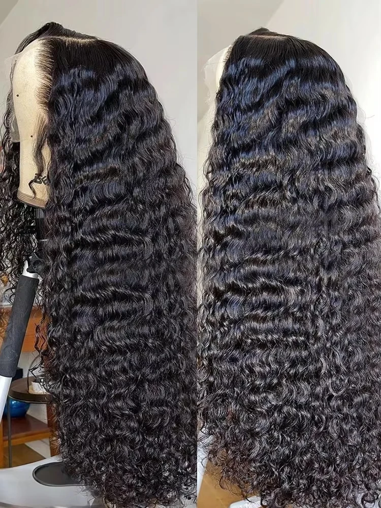 

Парик фронтальной части шнурка с глубокими волнами Человеческие волосы 40 46 дюймов 13x6 Парик фронта шнурка 360 Полные парики шнурка для женщин 250% Плотность Кудрявый вьющийся парик