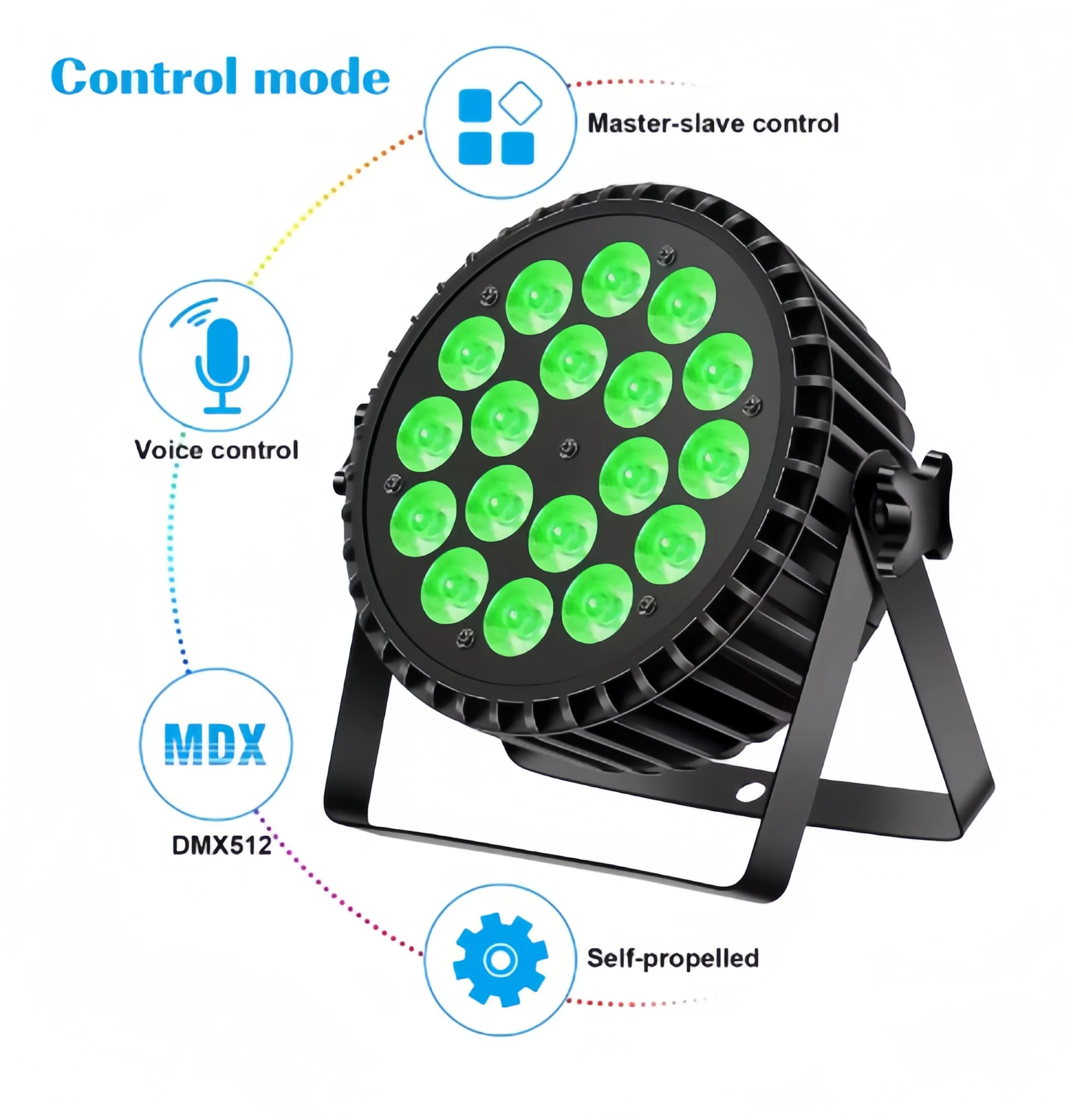 BOTAI 18 Lampu Par Penuh Warna Lampu Par L Datar 4 in 1