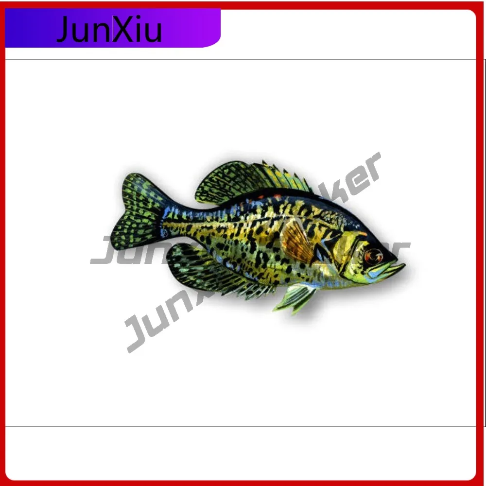 

Наклейка Crappie, креативная рыба, уличная гидроизоляция, декоративный декор, аксессуары для кемпера, лобовое стекло, бампер, грузовик, электрический ПВХ